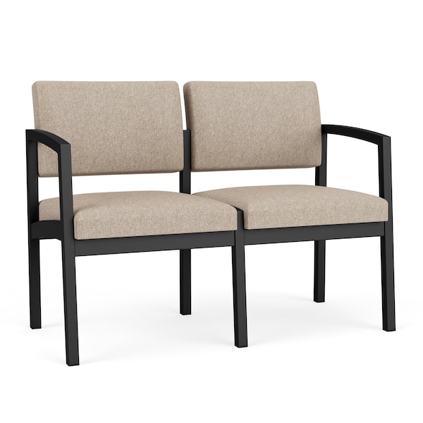 Lesro Stone (Beige) Seat, 2 Seat Sofa, 43.5 W 24.5 L 32 H, Linette Vinyl Seat, Lenox Steel Series LS2101 - main